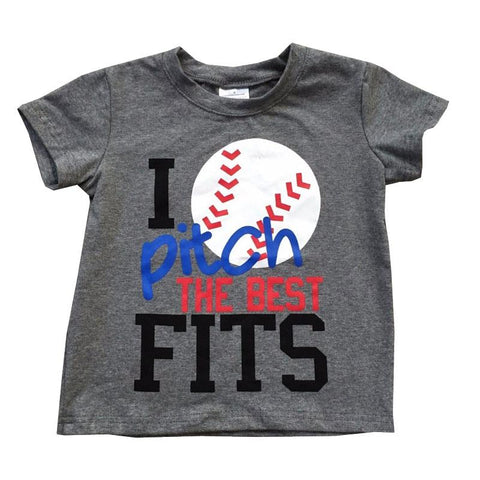 Baseball Shirt I Pitch The Best Fits Gray