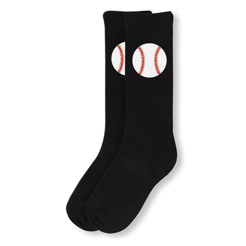 Black Baseball Long Socks Sparkle