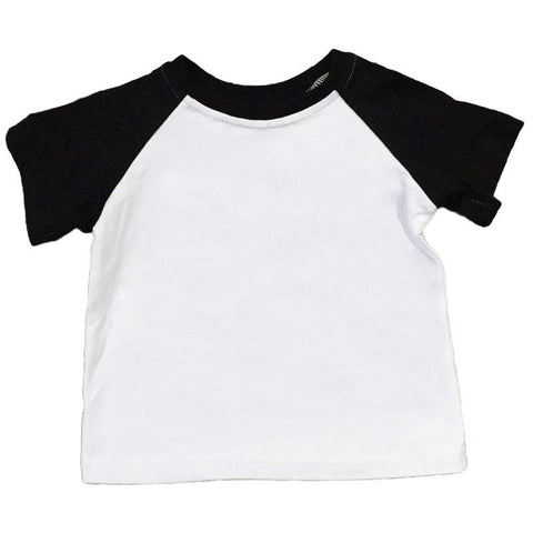 Black White Raglan Shirt Short Sleeve Boy