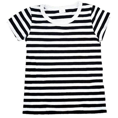 Black White Stripe Shirt Short Sleeve