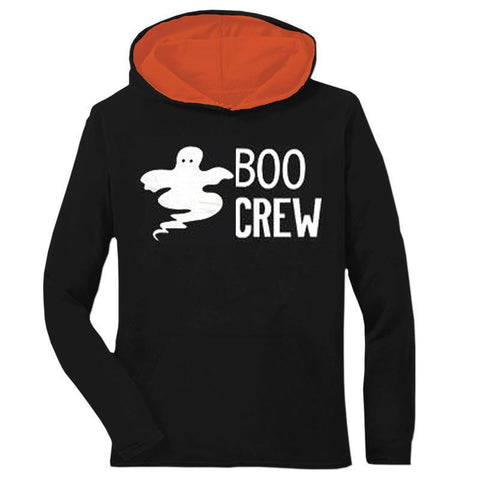Boo Crew Hoodie Ghost Black Orange Adult