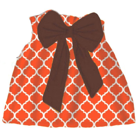 Orange Moroccan Skirt Brown Bow