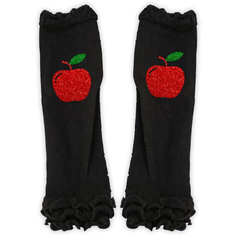 Sparkle Apple Black Ruffle Leg Warmers